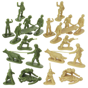 BMC Toys Plastic Army Women Medical Team and Specialists OD Green and Tan Color Vignette
