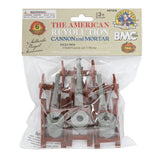 BMC Toys American Revolutionary War Cannon and Mortar Accessories  Brown and Charcoal-Gray Color 6pc Package