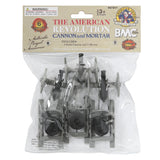 BMC Toys American Revolutionary War Cannon and Mortar Accessories   Charcoal-Gray & Black Color 6pc Package