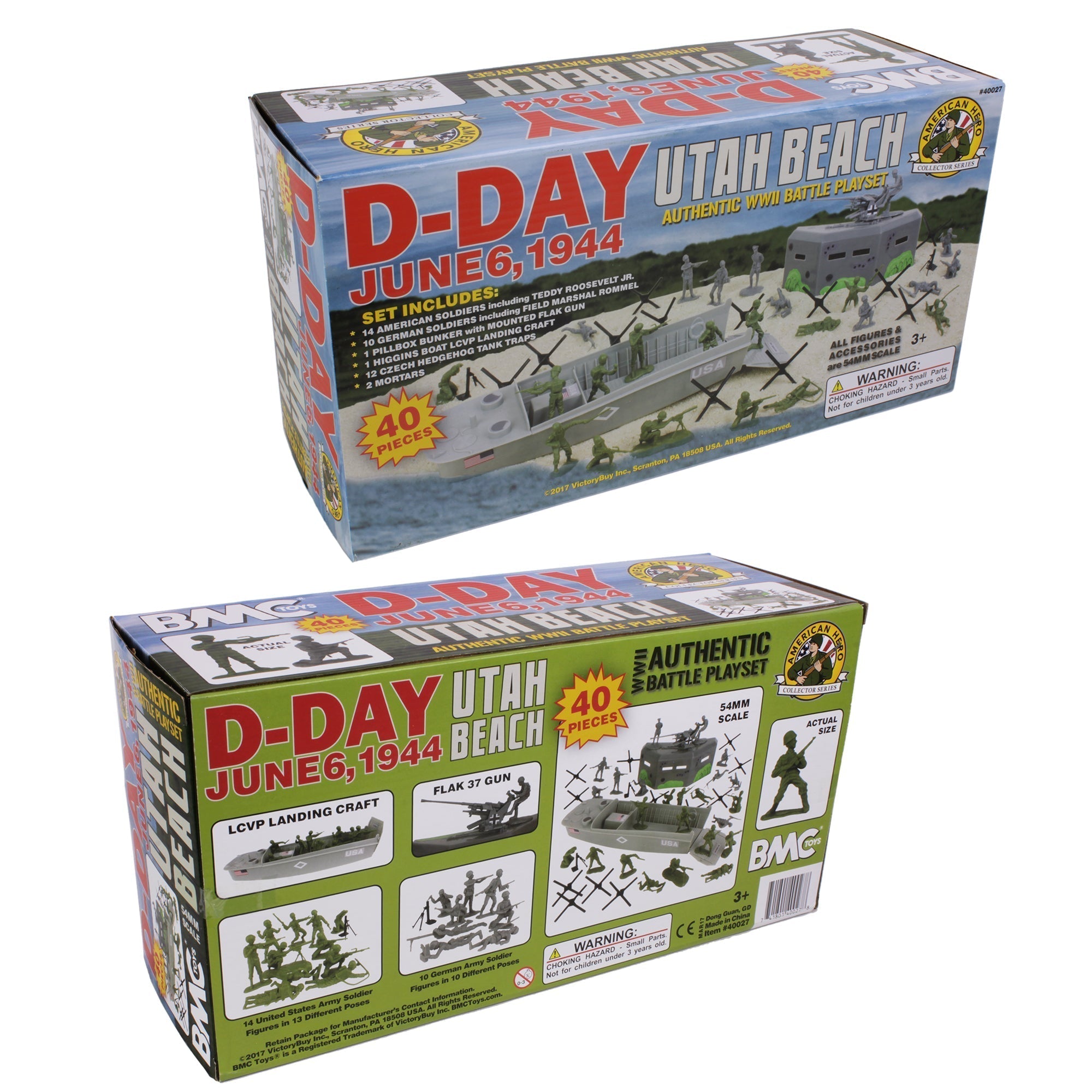 BMC D-Day Utah Beach Plastic Army Men Boxed Playset 40 Pieces 54mm