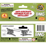 BMC WW2 German Flak 37 Artillery - 4pc 1:32 Accessories for Plastic Army Men