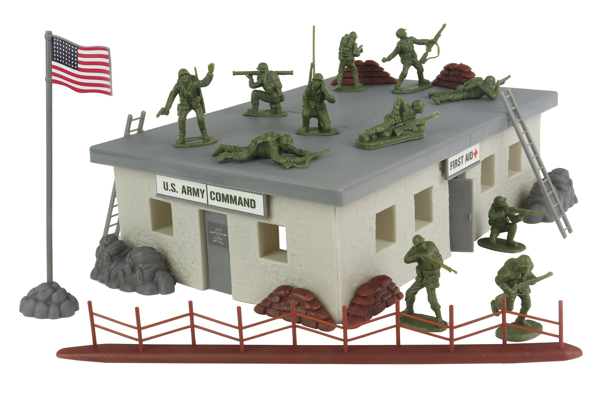 BMC WW2 Secret Stronghold - 36pc Plastic Army Men Bunker Playset