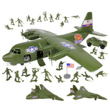 Tim Mee Toy AC-130 Hercules Airplane OD Green 29pc Playset Vignette