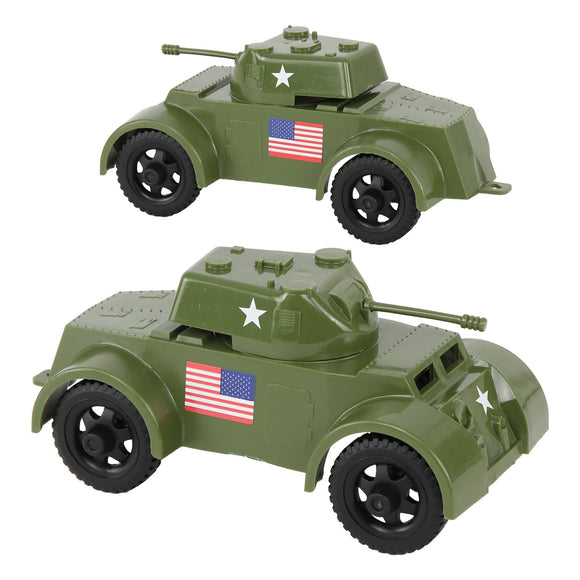 Tim Mee Toy Staghound Armored Cars OD Green Vignette