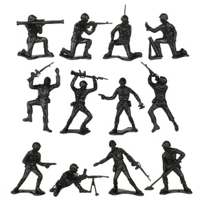 Tim Mee Toy Plastic Army Men Cold War Soldier Figures Black Close Up