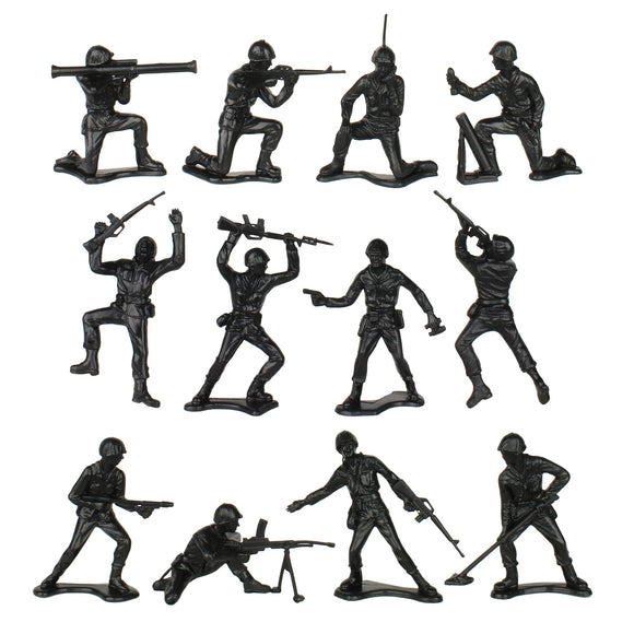 Tim Mee Toy Plastic Army Men Cold War Soldier Figures Black Close Up