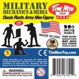 Tim Mee Toy Military Mechanics and Media Plastic Toy Soldiers Tan Color Insert Art