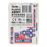 Tim Mee Toy Plastic Army Vehicle Sticker Sheet 10 Pack Package