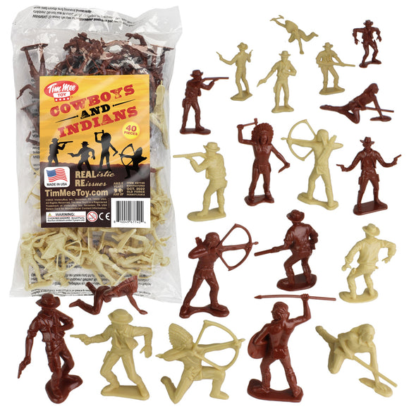 Tim Mee Toy Cowboy Indian Tan Rust Brown Main