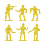 Tim Mee Toy Western Cowboys Yellow Plastic Toy Figures Close Up View