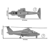 Tim Mee Toy Air Support Attack Helicopter Gray Color Scale