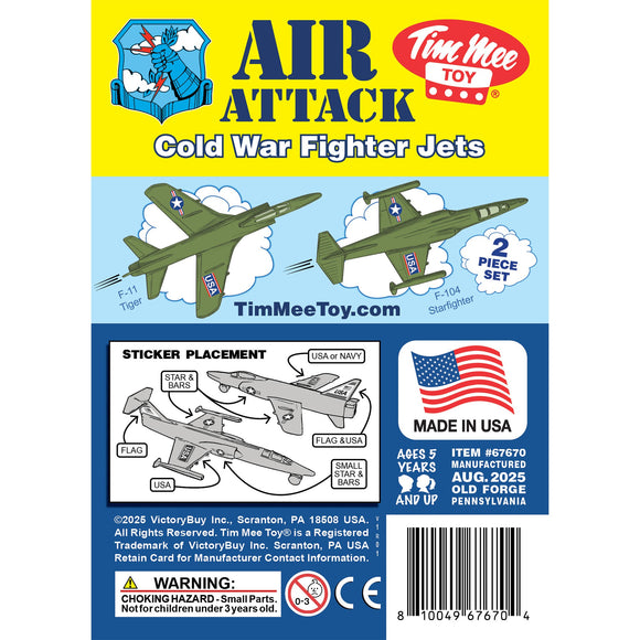 Tim Mee Toy Cold War Jet Airplanes OD Green Color Insert Art