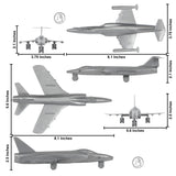 Tim Mee Toy Cold War Jet Airplanes Silver-Gray Color Scale