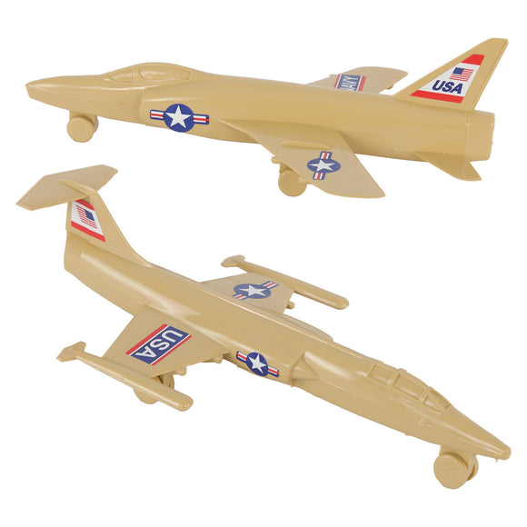 Tim Mee Toy Cold War Jet Airplanes Tan Color Vignette