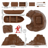 Tim Mee Toy Pirates of Treasure Island Red and Brown 28pc Playset Scale