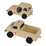 Tim Mee Toy Battle Transport Light Trucks Tan Color Medical Back View