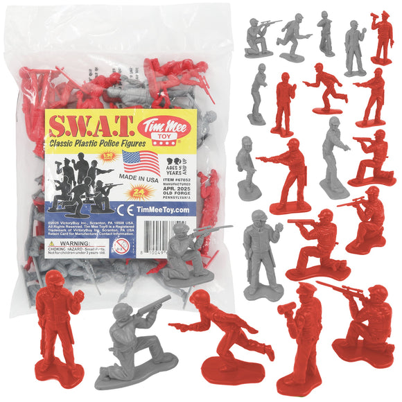 Tim Mee Toy SWAT Police Figures Gray & Red Main Image
