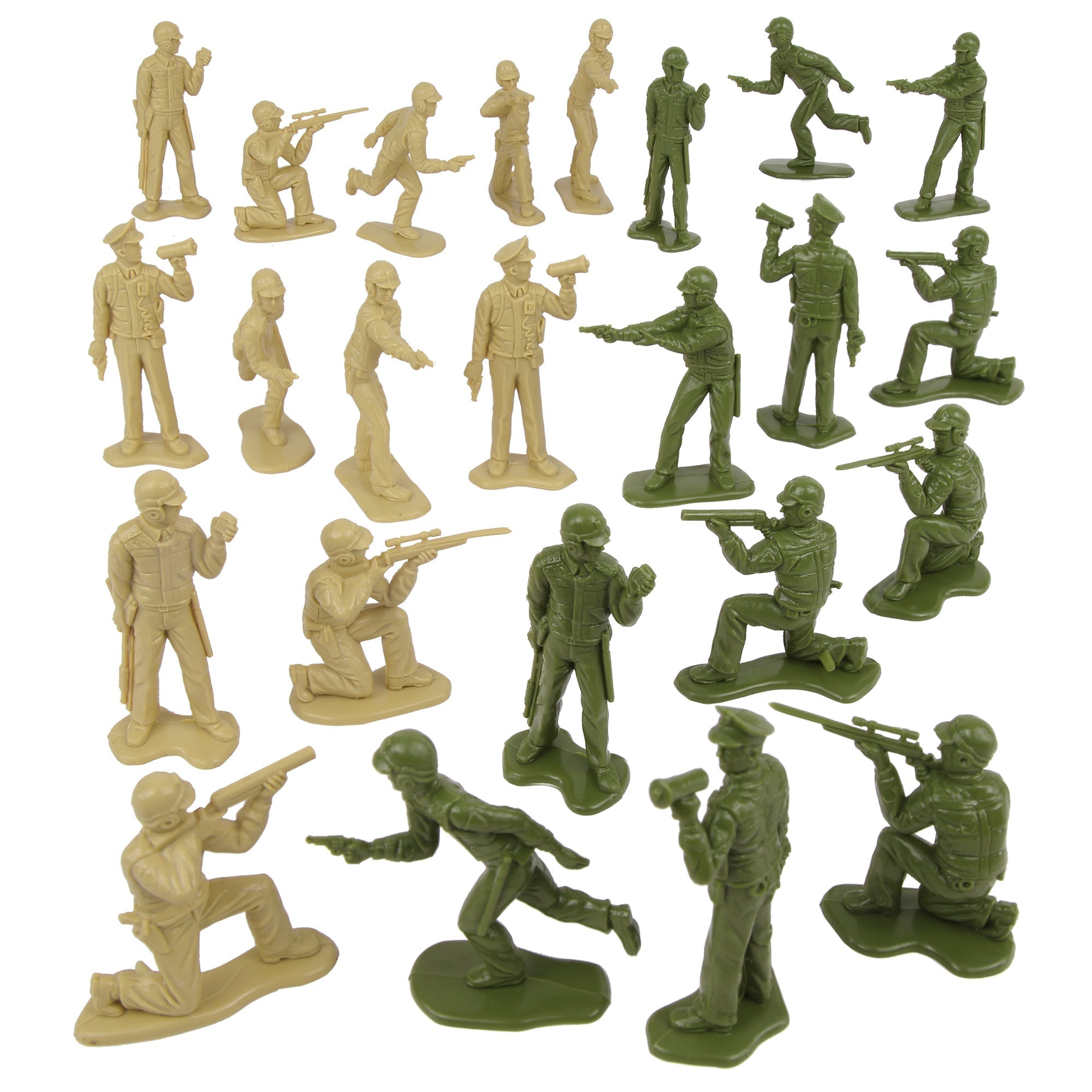 Tim Mee Toy SWAT Plastic Army Men Tan and OD Green Police Figures