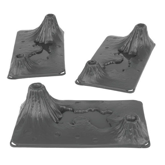 Tim Mee Toy Volcanic Geyser Terrain 3pc Charcoal Gray Accessory Vignette 