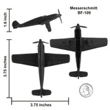 Tim Mee Toy WW2 Fighter Planes Black Messerschmitt BF-109 Scale