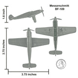 Tim Mee Toy WW2 Fighter Planes Gray Messerschmitt BF-109 Scale
