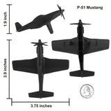 Tim Mee Toy WW2 Fighter Planes Black P-51 Mustang Scale