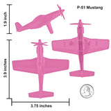 Tim Mee Toy WW2 Fighter Planes Pink P-51 Mustang Scale