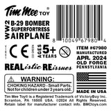 Tim Mee Toy WW2 B-29 Superfortress Bomber Plane OD Green Color Plastic Army Men Label Art