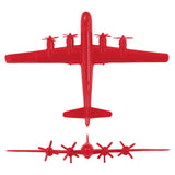 Tim Mee Toy WW2 B-29 Superfortress Bomber Plane Red Color Plastic Army Men Aircraft Top and Front Views