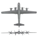 Tim Mee Toy WW2 B-29 Superfortress Bomber Plane Silver-Gray Color Plastic Army Men Aircraft Top and Front Views