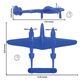 Tim Mee Toy WW2 P-38 Lightning Blue Color Plastic Fighter Planes Scale
