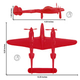 Tim Mee Toy WW2 P-38 Lightning Red Color Plastic Fighter Planes Scale