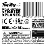 Tim Mee Toy WW2 P-38 Lightning Tan Color Plastic Fighter Planes Label Art