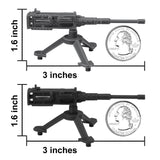BMC Toys Classic Mpc Army Machine Guns Black and Silver-Gray Scale
