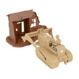 BMC Toys Classic WW2 Bulldozer Building OD Green Vignette Backtan