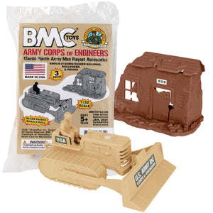 BMC Toys Classic WW2 Bulldozer Building Tan Main