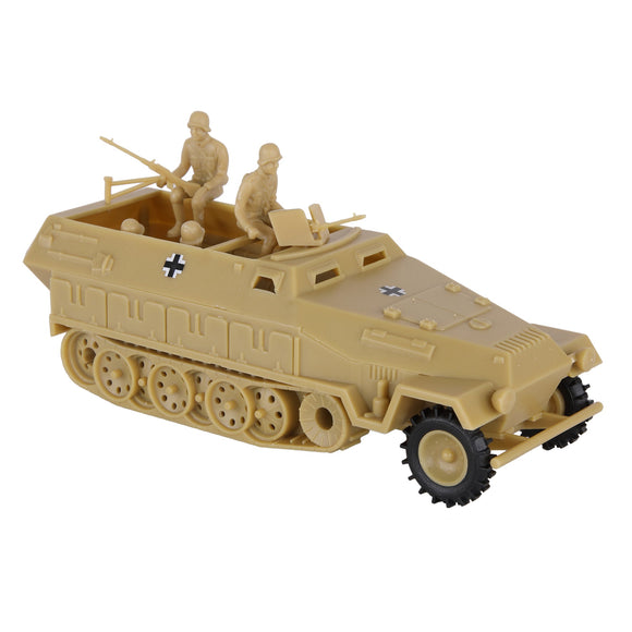 BMC Toys Classic Toy Soldiers WW2 German Halftrack Hanomag Vehicle Tan Vignette