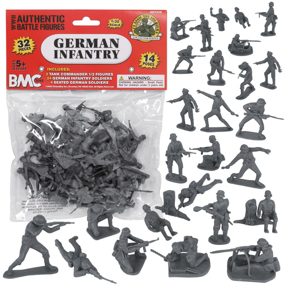 BMC Toys Classic Toy Soldiers WW2 German Infantry Figures Gray Main Image