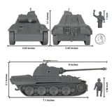 BMC Toys Classic Toy Soldiers WW2 Tank German Panther Tank Tank Gray Scale