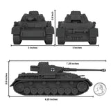 BMC Toys Classic Toy Soldiers WW2 Tank German Panzer Tank Dark Gray Scale