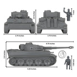 BMC Toys Classic Toy Soldiers WW2 Tank German Tiger Tank Gray Scale