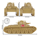 BMC Toys Classic Toy Soldiers WW2 Tank Japan Chi Ha Tank Tan Scale