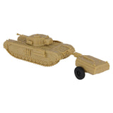 BMC Toys Classic Toy Soldiers WW2 Tank Uk Churchill Crocodile Tank Tan Reverse View