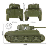 BMC Toys Classic Toy Soldiers WW2 Tank US Sherman Tank OD Green Scale