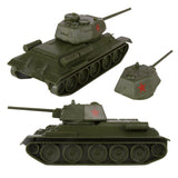 BMC Toys Classic Toy Soldiers WW2 Tank USSR T34 Tank Olive Green Reverse Views