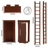 BMC WW2 Blockhouse Bunker Doors Signs Ladders Brown Plastic Army Men Playset Accessories Scale