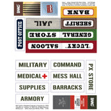 BMC WW2 Blockhouse Bunker Doors Signs Ladders Gray Plastic Army Men Playset Accessories Sticker Art