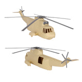 Tim Mee Toy Army Sea King Military Rescue Helicopter Tan Front and Back Views