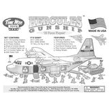 Tim Mee Toy AC-130 Hercules Airplane OD Green 29pc Playset Insert Art