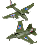 Tim Mee Toy Prop Plane and Fighter Jet OD Green Vignette